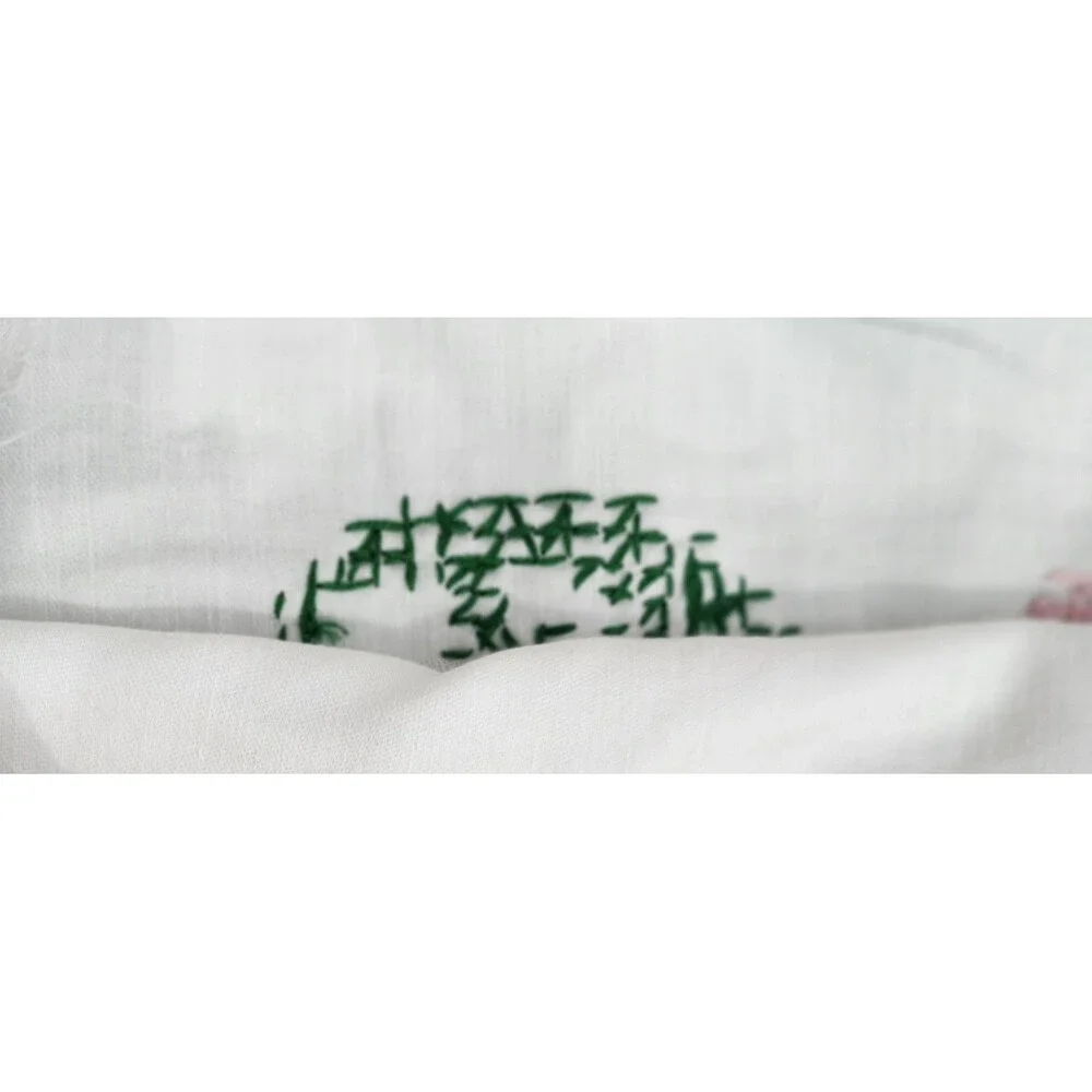 Vintage Pillow Sham Hand Embroidered 30x22